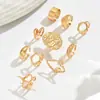 Novo Conjunto de Anéis Abertos Geométricos de Metal Estilo Europeu e Americano de Nicho para Joias Transfronteiriças da Amazon Banhado a Ouro 18K