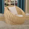 Cadeira Sofá Criativa de Rattan e Vime para Lazer Tatami Varanda Quarto Cadeira de Rattan Individual Dupla Três Pessoas