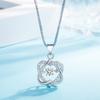 Collar colgante de diamantes en forma de corazón inteligente nuevo japonés y coreano TikTok Mismo Amor colgante chapado en platino cadena clavicular joyería