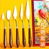 Pintura al Óleo Gouache Espátula 5 Piezas Acrílico Pigmento para Pintura al Óleo Cuchillo Raspador Cuchillo para Pintura al Óleo