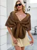 CI Transfronterizo P0274 Nuevo Otoño/Invierno Piel Sintética Piel de Zorro Chal Grande Calentador de Cuello Bufanda Multicolor Vestido de Novia
