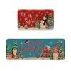Alfombrillas de Navidad transfronterizas, lavables y fáciles de limpiar, absorbentes y antideslizantes, juego de alfombrillas de cocina de terciopelo de cristal