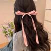 Horquilla de lazo de cinta rosa para mujer, estilo ballet, tocado de hada, horquilla para el pelo con forma de pico de pato