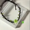 Pulseira de Trevo da Sorte de Verão DIY Tecida à Mão Nicho Simples Amante Melhor Amigo Pulseira Acessórios Versáteis