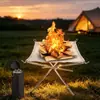 Grelha de Queima de Aço Inoxidável para Fogueira Externa Suporte Portátil Dobrável para Lenha Grelha de Rede para Churrasco de Acampamento Fogão de Aquecimento a Carbono Cru