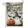 Banderas de Jardín de Halloween Transfronterizas, Lindas Decoraciones Festivas de Fantasmas, Banderas para Jardín y Patio, Banderas de Bienvenida para la Puerta Principal
