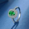 Nuevo Anillo Paraíba Natural Imitación Explosiones en Vivo Microincrustado Full Diamond Diamante de Alto Carbono Forma de Pera Anillo Abierto para Mujer