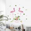 Pegatinas de pared transfronterizas de estilo nórdico, diseño de flamenco en forma de corazón para niña, para sala de estar, sofá, fondo, autoadhesivas decorativas.