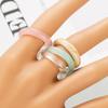 Anillo de resina acrílica de moda simple estilo europeo y americano paquete de 4 personalidad neto rojo color caramelo anillo joyería