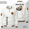 Jaqueta de Tamanho Grande para Comércio Exterior Jaqueta da Moda Masculina Route 66 Jaqueta Esportiva Transfronteiriça Traje de Baseball Masculino Jaqueta com Padrão de Carro Masculino