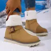 Sapatos de algodão 2025 em estoque desejo pelúcia quente inverno botas de neve femininas fivela de couro nova chegada dropshipping zíper lateral tamanho grande