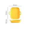 Bandeja de Cerámica Creativa Nórdica con Doble Asa para Hornear, Molde Cuadrado de Cerámica para Horno, Plato Casero para Arroz Horneado con Queso, Plato Rectangular para Servir
