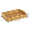 Bandeja Exhibidora para Snacks, Bandeja para Frutas Doméstica, Bandeja para Snacks de Té de la Tarde, Bandeja de Mimbre Imitación, Cesta para Panecillos al Vapor, Cesta para Pan, Bandeja para Frutos Secos