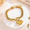 Pulseira Retrô Transfronteiriça Europeia e Americana Amor Dourado Aço Titânio Feminina Celebridade da Internet Moderna Hip-hop Nicho Personalidade Simples Sem Quedas
