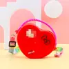 Moda Pêssego Coração Caverna Bolsa Pequena Amor Crossbody Bolsa de Armazenamento Portátil Bolsa de Moedas de Silicone Cosmético