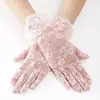 Luvas de Renda Multicoloridas para Noivas para Banquetes e Festas, Luvas Cerimoniais com Punhos de Renda, Malha Elástica para Fotos de Casamento