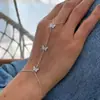 Pulseira de Borboleta Moda Transfronteiriça Acessórios Estilo Ins Pulseira Nova e Simples Cravejada com Diamantes para Mulheres