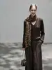Novo Estilo de Outono Cardigã de Tricô com Gola Solta Estiloso Retrô com Cachecol Conjunto de Duas Peças para Mulheres