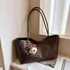 Bolso de Tote Retro de Gran Capacidad para Mujer, Nuevo Estilo, Moderno, Versátil, Bolso para Viajes Diarios, Estilo Coreano, Bolso de Hombro Tejido de Nicho