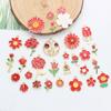 Accesorios de bricolaje Serie Roja Material de aleación Flor clásica Ins Pendientes Pulsera Llavero Colgante
