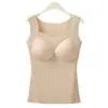 10a Camiseta sin mangas Sexy de Malla Antibacteriana Cuello en V Tirantes Anchos Espalda Hermosa Almohadillas para el Pecho Incorporadas Levantadora Adelgazante Camiseta Capa Base para Mujer