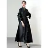 Vestido de Manga Larga con Volantes de Color Sólido Elegante de Talla Grande para Mujer, Moda Primavera 2026, Plisado Miyake, Alta Elasticidad