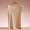 Chaleco Cálido para Mujer 2025 Nuevo Estilo con Cachemira Engrosada y Camisola de Seda Capa Base para Otoño e Invierno