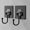 Gancho grande de acero inoxidable adhesivo fuerte sin perforaciones sin costuras pared cocina baño sin clavos gancho pegajoso de carga