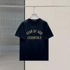 Camiseta Esenciales Multilínea para Mujer Marca de Moda Americana Verano Holgada Niebla Manga Corta Camiseta de Verano para Hombre Manga Corta con Letra