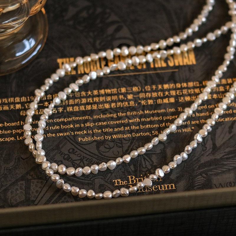 不规则巴洛克珍珠项链女百搭14k注金简约时尚天然淡水珍珠锁骨链