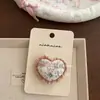 Grampo de Cabelo Flor de Lã Plush Estilo Coreano Niannian com Renda Doce Coração Floral Clip Bb Acessório de Cabelo Versátil