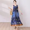 Novo Vestido de Algodão e Seda para Mulheres 2026, Moda de Verão de Alto Padrão, Corte Solto, Sem Mangas, Longo, em Algodão Artificial