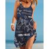 Cross-Border Novo 2023 comércio exterior 3d impressão digital NFL Rugby Vestido feminino casual solto cintura suspensório