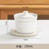 Olla para Sopa de Nido de Pájaro Olla de Cerámica para Sopa Baño María con Tapa Tazón para Huevos al Vapor Postre Saludable Bocadillos Shaxian Olla de Barro para Estofado Revestimiento Interior Creativo