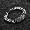 Pulsera Gruesa Cruz Vintage Transversal Europea y Americana para Hombre Pulsera de Acero de Titanio Moderna Estilo Hip Hop Punk para Hombre Venta al por Mayor