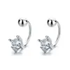Brincos de Zircônia com Quatro Diamantes Femininos Prata de Lei 925 Simples ins Pequenos e Delicados Tarraxa Brincos Coreanos de Nicho Joias