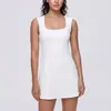 Vestido transfronteiriço com bojo, leggings, respirável e de secagem rápida, para fitness ao ar livre, esportes, corrida, saia-short de tênis anti-exposição para mulheres