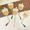 Ventoinha Criativa em Formato de Xícara de Chá, Ventoinha Decorativa Espessa, Ventoinha de Papel para Caligrafia e Pintura, Ventoinha para Impressão em Eventos Promocionais, Ventoinha para Promoção de Chá com Leite
