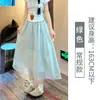Saia de Bolo Rosa Fofa para Mulheres, Novo Estilo Verão 2026, Cintura Alta, Emagrecedora, Malha Petite, Saia Meia-Calça de Tule, Tule Bufante