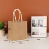 Bolsa de Juta Personalizada para Confeitar Bolsa de Mão Retrô Criativa Bolsa para Confeitar Revestida com Filme Comércio Exterior Impressão Publicitária Bolsa de Presente