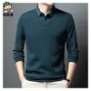 Transmisión en Vivo Moda Casual de Primavera y Otoño para Hombre, Dos Piezas Falsas, Cuello Falso de Dos Piezas, Polar Engrosado, Camiseta Polo Base de Alto Volumen