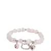 Pulsera de Piedra Ojo de Gato con Colgante de Corazón de Gato y Cascabeles Kt Pulsera DIY para Mujer Pulsera Versátil de Cuentas Hecha a Mano Regalo