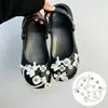 Accesorios para zapatos tipo ballet perforados DIY, accesorios de perlas y pedrería, hebillas de zapato desmontables de alta gama y decoraciones para la superficie del zapato