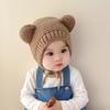 Corea del Sur ins sombrero de bebé lindo super lindo celebridad de Internet orejas de oso otoño e invierno bebé masculino y femenino jersey lana orejeras sombrero
