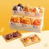 Mini estante para pan estante de frutas de simulación en miniatura modelo de plato de ratán adornos resina comida juguetes para casa de juegos infantiles