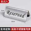 Tarjeta de Mesa Reservada de Acero Inoxidable, Tarjeta de Mesa Triángulo de No Fumar, Tarjeta de Asiento Reservado Doble Cara en Chino e Inglés