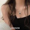 JOHSEN colar ins mulheres nova menina quente doce legal nicho luz de luxo preto amor design verão versátil T-shirt