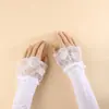 Mangas de Gelo com Proteção Solar e Isolamento Térmico para Mulheres com Acabamento em Renda, Elegantes e Estilosas, Leves, Respiráveis, Não Abafam, Alta Elasticidade, Seda Gelada para Dirigir