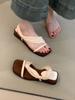 Sandalias Abiertas de Diseño Retro Francés de Dos Usos Simples para Mujer, Gruesas y Versátiles con Estilo, Sandalias Versátiles para Usar Afuera