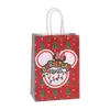 Bolsa de compras con estampado de dibujos animados navideños, bolsa de mano con patrón estampado, bolsa de regalo, bolsa de embalaje para coche al por mayor